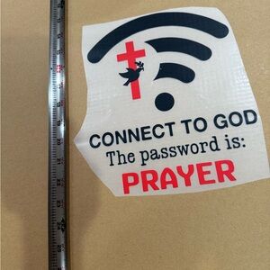 Connect to God DTF transfer with Red and Black Design